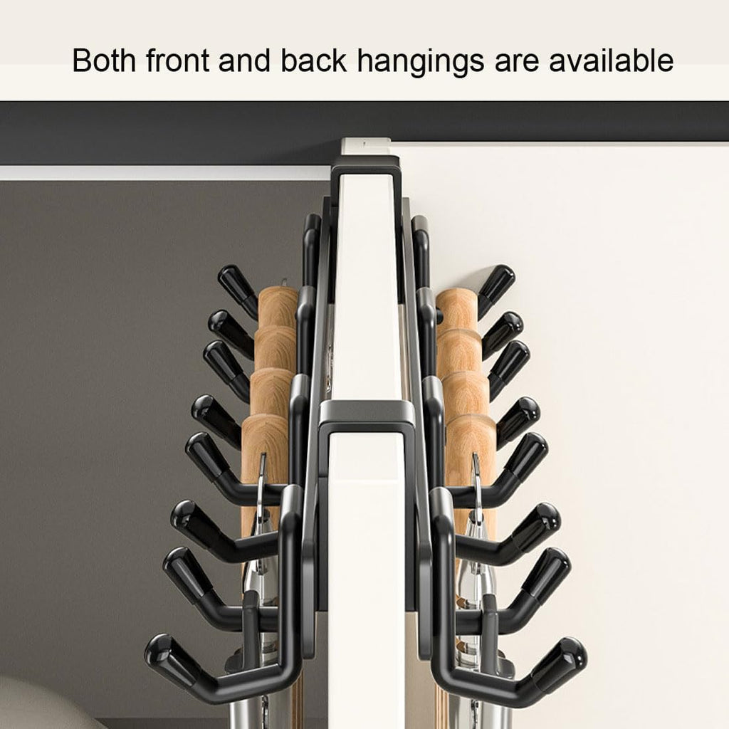 2 Pack Over The Cabinet Door Hook - for Doors up to 3/4''(2cm) Thickness, Back of Cabinet Door Rack Hanger Organizer for Coats, Hats, Bathroom Towels, Kitchen Utensils