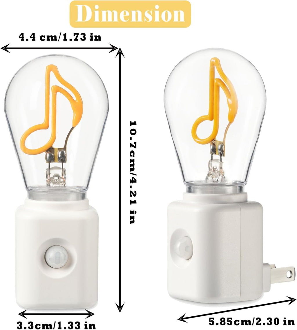 Filament LED Night Light Plug-in, 2200K Ultra Warm White, Motion & Dusk to Dawn Sensor, 10-100LM Adjustable Brightness, for Bedroom, Hallway, Stairs – 1 Pack