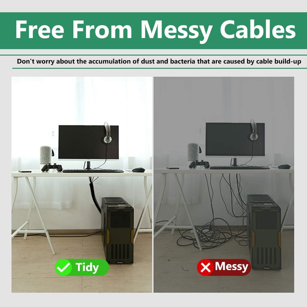 StangH Cable Management Sleeves for Wires 19 Inch, 4 Pieces -Black