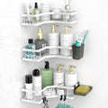 AKTECKE Corner Shower Caddy Bathroom Organizer Adhesive Shower Rack Bathtub Shelves- 3Pack No Drilling Shower Shelf For Inside Shower - Rustproof Bath Tub Organizer Caddy