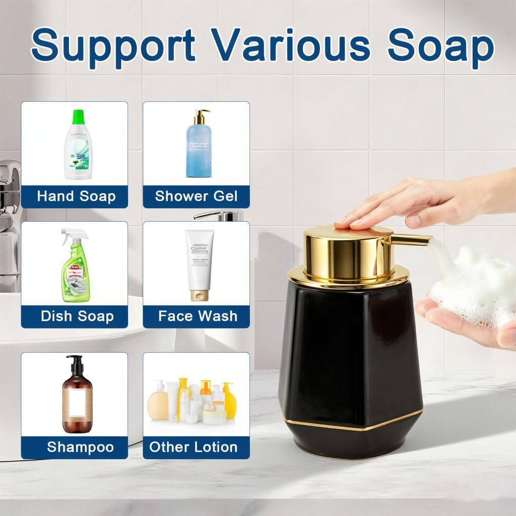 Natheeph Foaming Soap Dispenser 12oz Foam Hand Soap Dispenser Bathroom