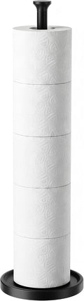 Toilet Paper Holder Stand, Free Standing Storage, Stainless Steel, Black