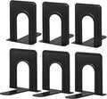 HappyHapi 3 Pairs Book Ends, Heavy Duty Bookends for Shelves, Black