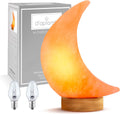 d'aplomb 100% Authentic Natural Himalayan Salt Lamp;Hand Carved Moon Pink