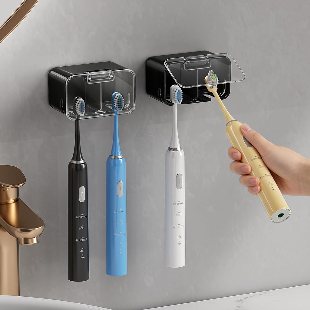 MOPMS Toothbrush Holders for Bathrooms with 2 Slot Independent Compartment
