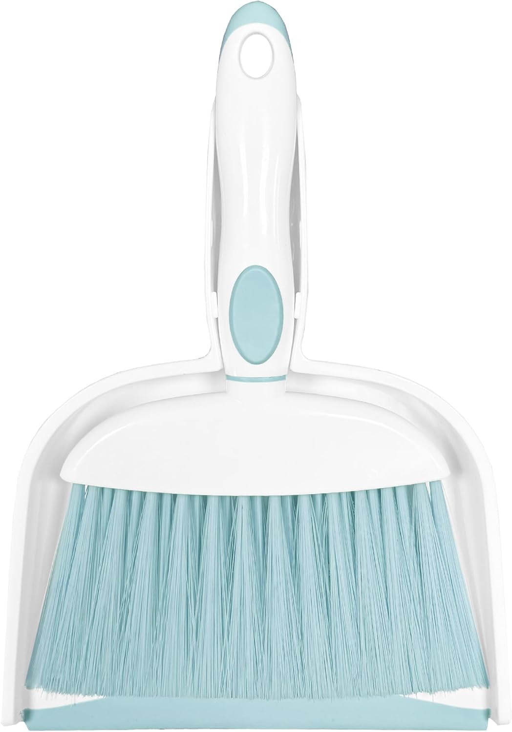 Mini Broom and Dustpan Set Small Broom with Dustpan Combo Set Portable Cleaning Tools for Home Office RV Learning Camping (White+Blue)