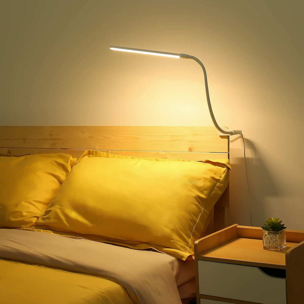 Lepro Small Desk Lamp with Clamp, LED Reading Lamps, 460LM, 5W, White