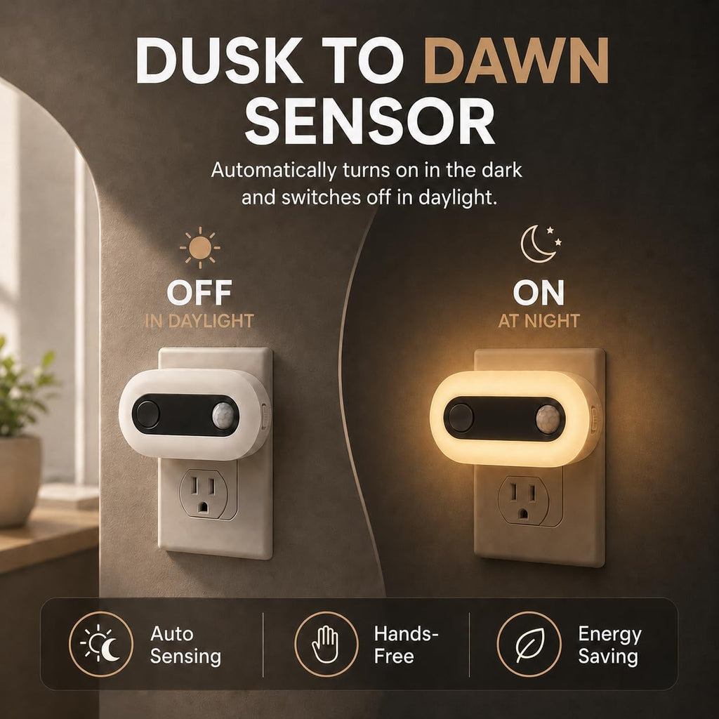 Plug In Night Light Halloween Orange Motion Sensor and Dusk to Dawn