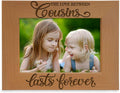 KATE POSH The Love Between Cousins Lasts Forever Engraved Natural Wood Picture Frame. (4x6-Horizontal)