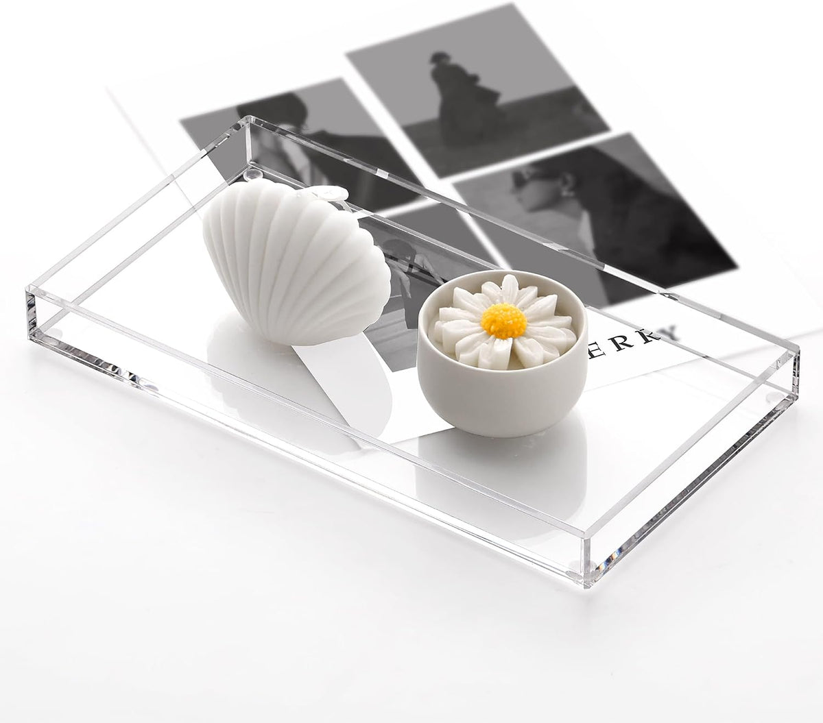 Acrylic Bathroom Vanity Tray, Rectangle Toilet Tank Perfume Tray