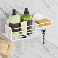 TAILI White Shower Caddy Suction Cup with Hooks, Heavy Duty Shower Shelves