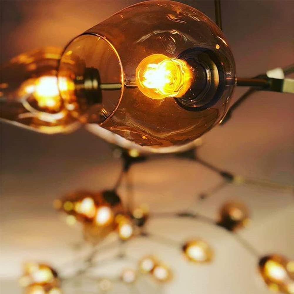 G40 E26 LED Amber Bulbs, 1W (10W Eq), 2200K Low Wattage Light Bulb, 6Pack