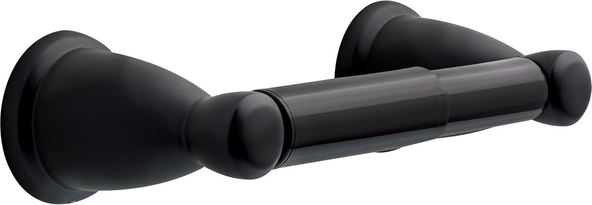 Franklin Brass Kinla Spring (1-Pack) Toilet Paper Holder Matte Black Tissue Roll Spring-Loaded Rod, Organization and Storage, Wall Mounted Bathroom Accessories KIN50-MB