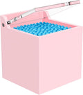 Qtip Holder Dispenser for Cotton Swabs, Balls, Pads, Floss Picks, Lightpink Acrylic Container with Lid Apothecary Jar Bathroom Accessories Canister Vanity Storage Organizer