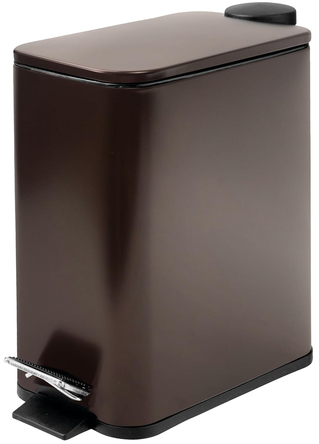 Stainless Steel Small Trash Can with Lid & Step Pedal - 6 Liters/1.6 Gallon Soft Close Garbage Can with Removeable Inner Bucket - Trash Cans for Bathroom, Bedroom, Kitchen & Office (Bronze)