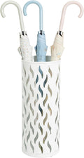 Umbrella Holder White, Metal Umbrella Stand Holder for Entryway, 16.5 x 5.91 x 5.91 Umbrella Storage Indoor with 4 Hooks Decor for Home, Office