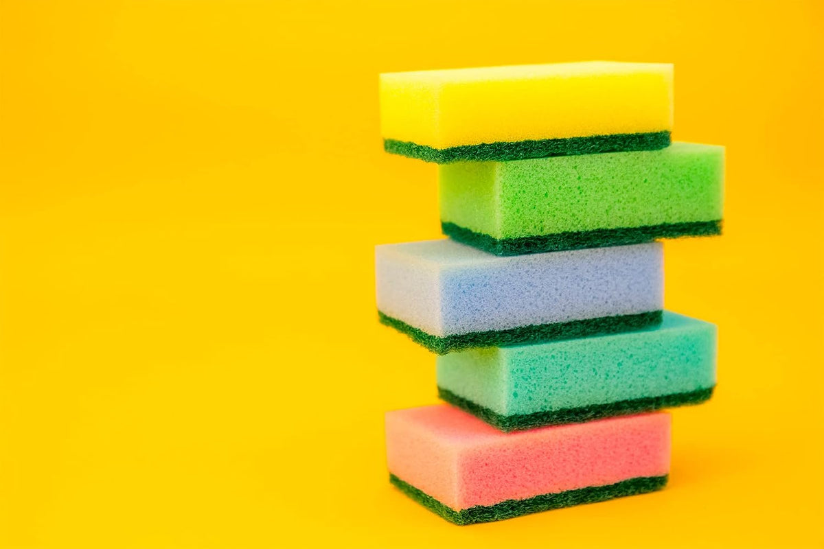DecorRack 80 Kitchen Scrub Sponges, Heavy Duty Bulk Pack, Multicolor