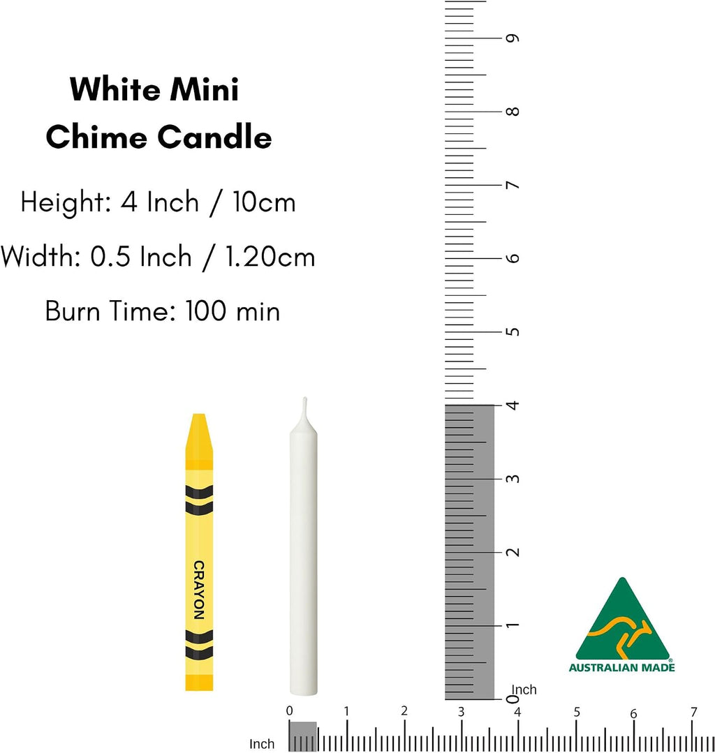 22pc Australian Made White Spell Candles – 4" Unscented Mini Taper Chime Candles for Witchcraft, Rituals, Wiccan Altar, Meditation, Prayer, Spells, Shabbat, Wedding – Ritual Candlesticks