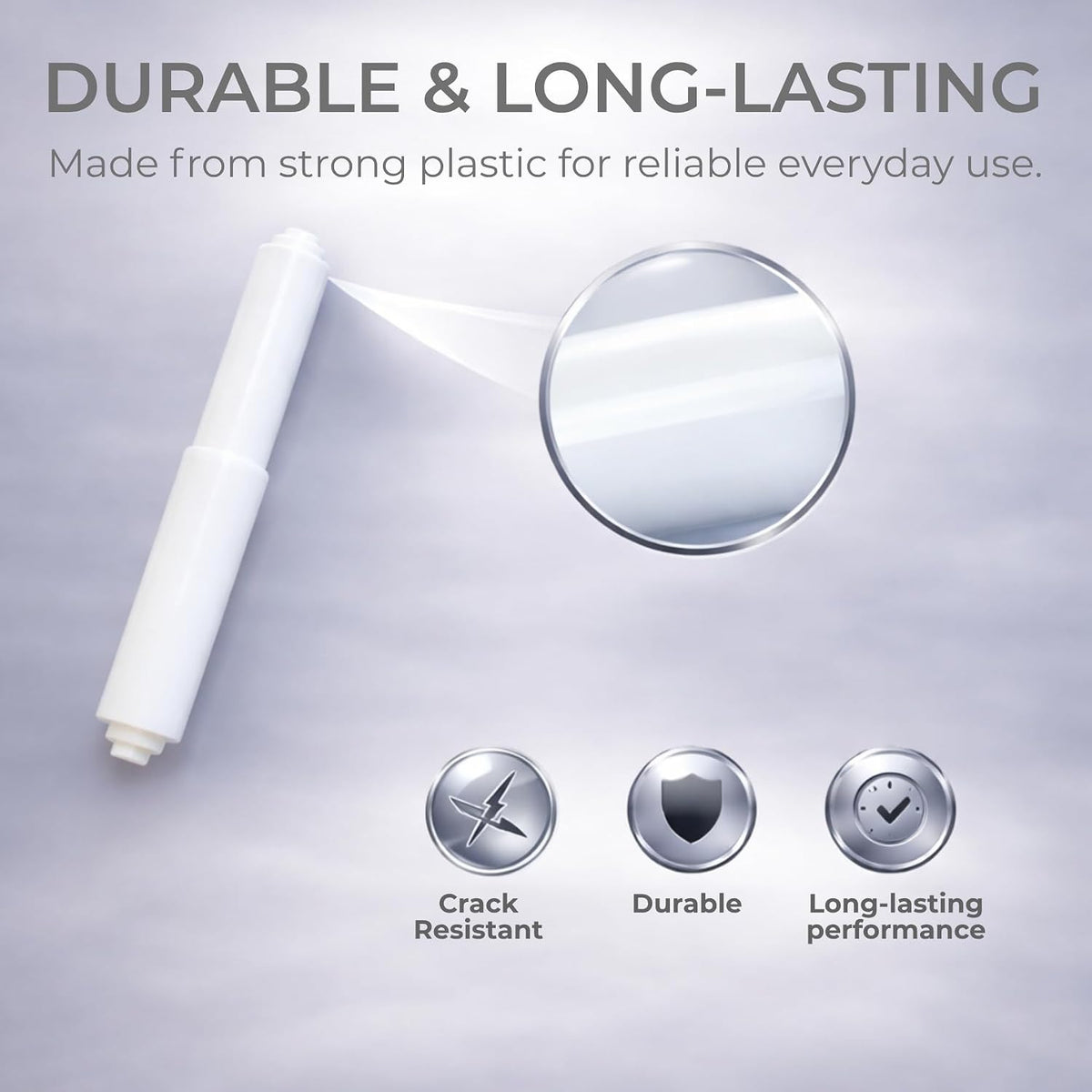 7 Inch White Toilet Paper Holder Spring Loaded Roller Replacement Rod