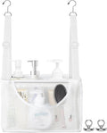 PVC Mesh Hanging Shower Caddy Organizer White, 12"x5"x7"