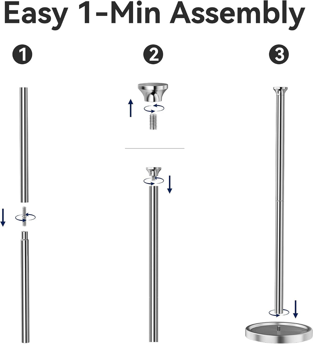 Toilet Paper Holder Stand, Free Standing Storage, Stainless Steel, Silver