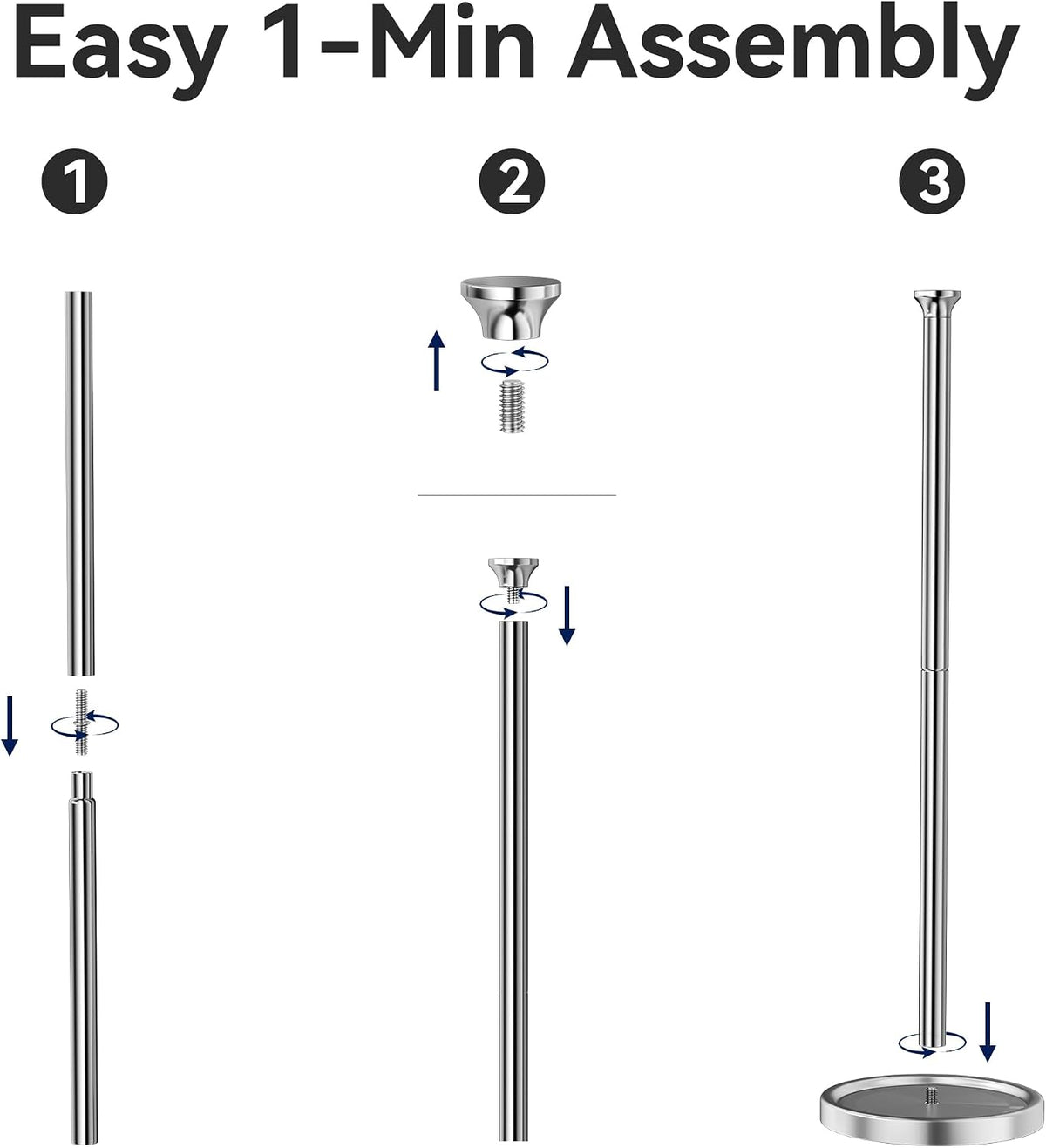 Toilet Paper Holder Stand, Free Standing Storage, Stainless Steel, Silver
