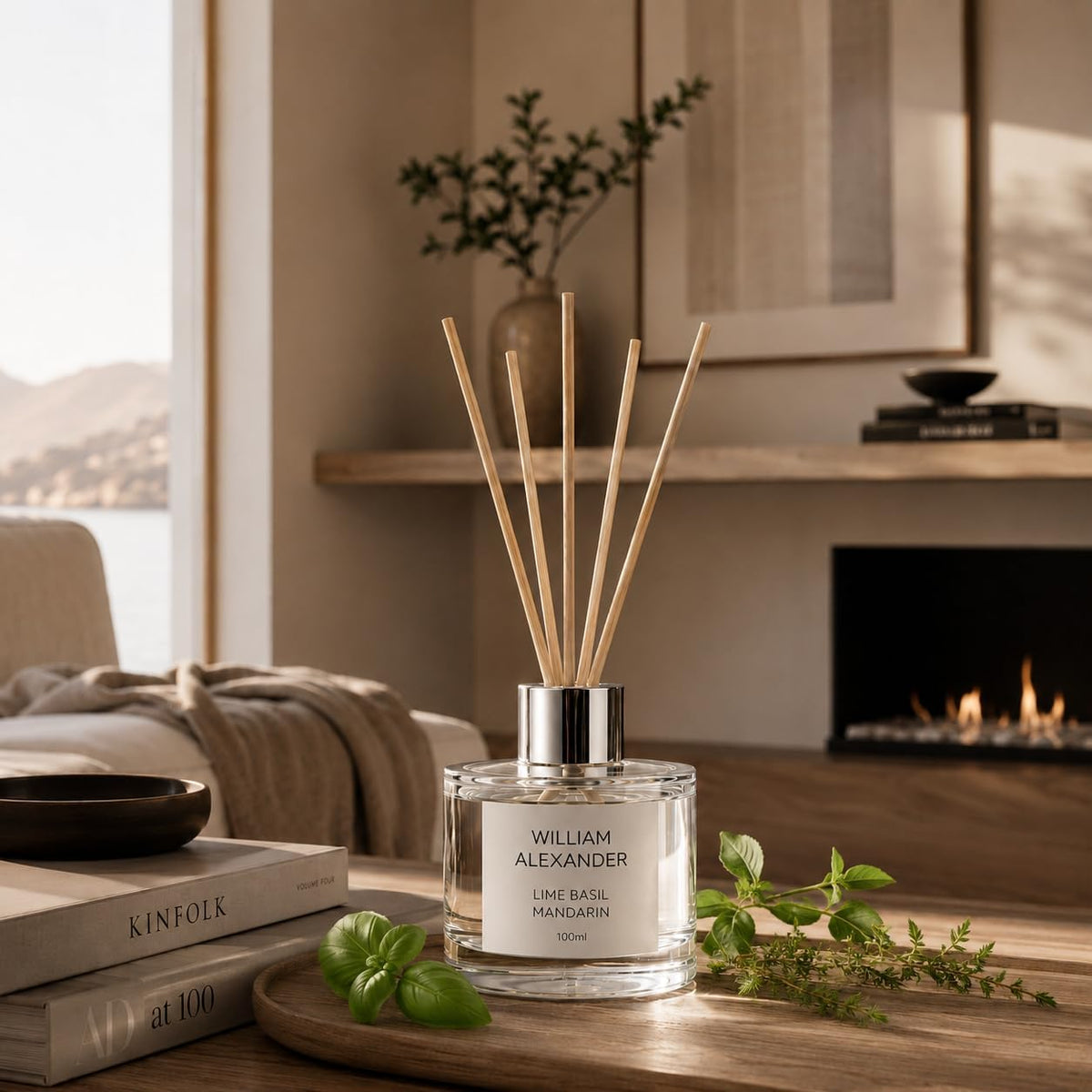 Lime Basil Mandarin Luxury Reed Diffuser Home Gift Set by William Alexander