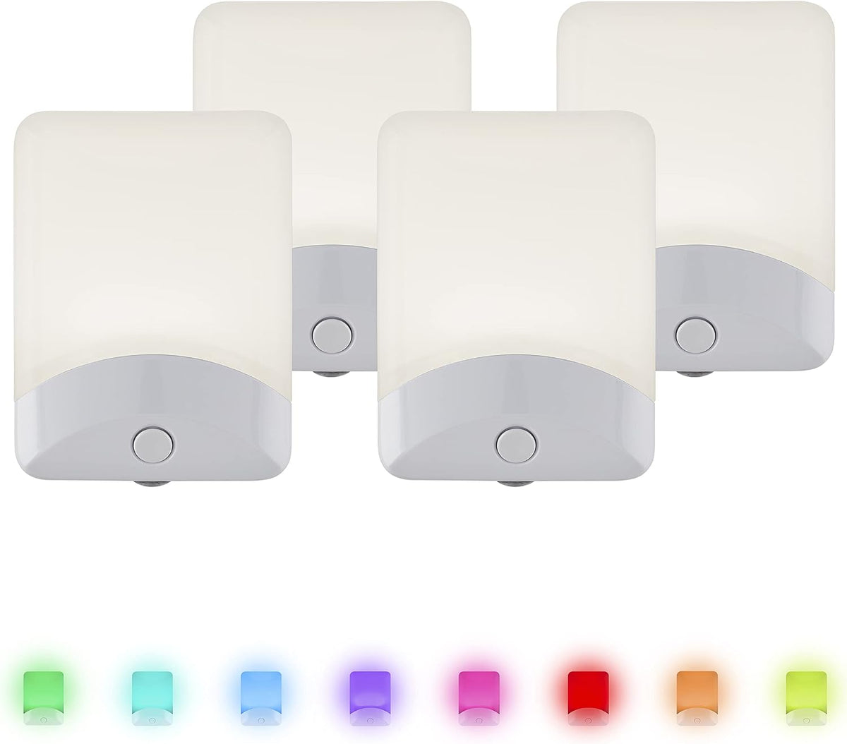 GE Plug in Color Changing Night Light with Dusk to Dawn Sensor, 4 Pack