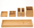 Bamboo Vanity Tray Set, 6-Piece Bathroom Organizer for Small Items