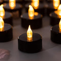 Flameless Tealight Candles, 40 Pack, Batteries Included, Black