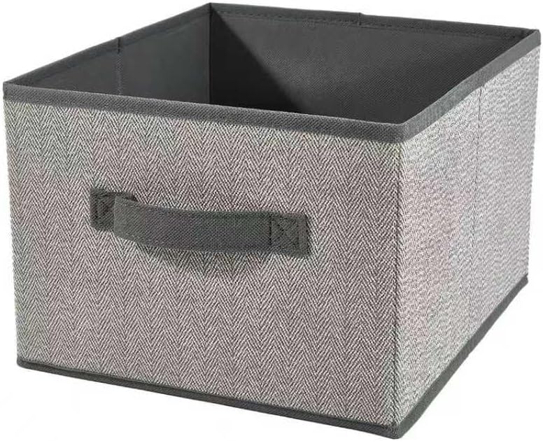DAYARD Fabric Bins [1-Pack], Foldable Cube Baskets Storage Boxes for Shelves, Closet, Bookshelf, Nursery Organizer Containers (grey, small)