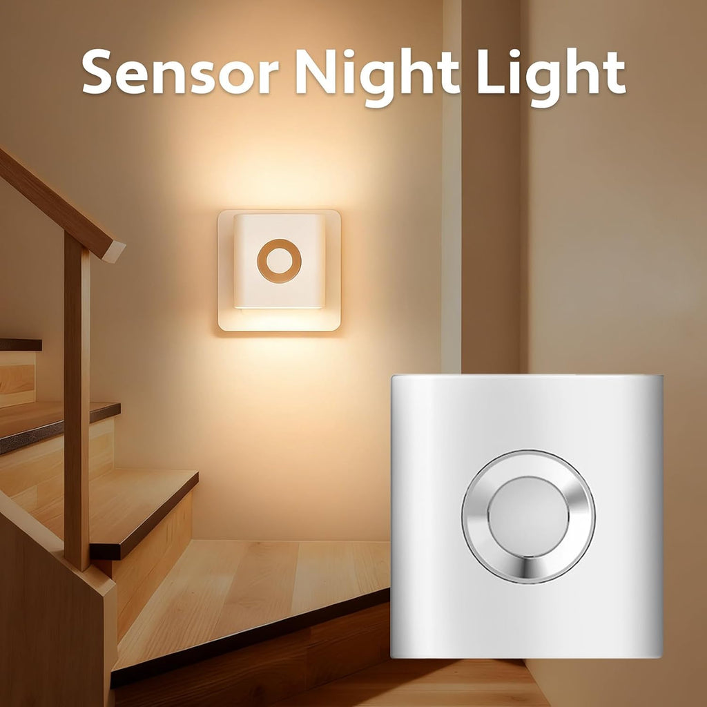 2 Pack LED Night Lights Plug Into Wall,4000K Soft White 0.7W Motion Sensor Night Light,LED Night Light for Bathroom, Adult, Hallway