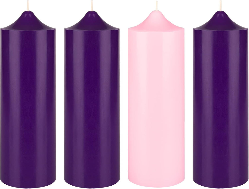 Mega Candles Unscented Advent Bell Top Pillar Candle Set 4 ct 3" x 9"