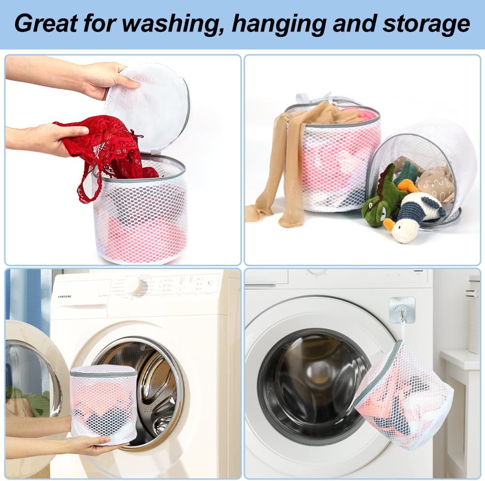 Vivifying Bra Laundry Bags, 2 Pack, 7 x 7.5 Inch Mesh Wash Bags