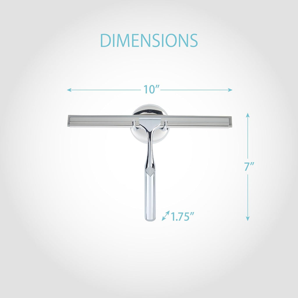 Better Living Deluxe Shower Squeegee, 10" Blade, Chrome