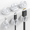 Lamicall 6 Pack Cord Organizer, Office Desk Accessories, Clear Cable Clips