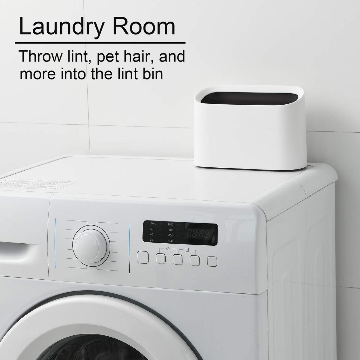 SUBEKYU Mini Countertop Trash Can,Tiny Desktop Trash Can,White 0.4 Gal