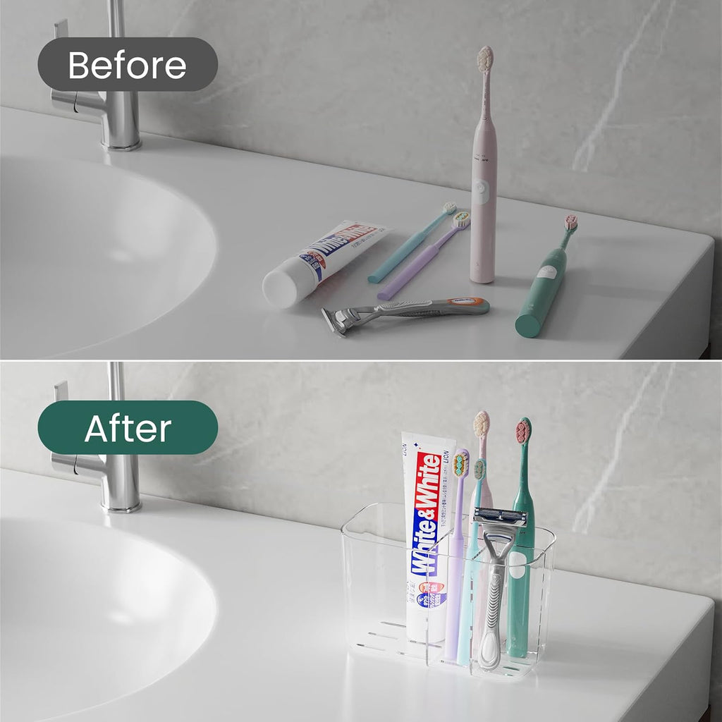 5 Slots Toothbrush Holders Wall Mounted for Bathrooms