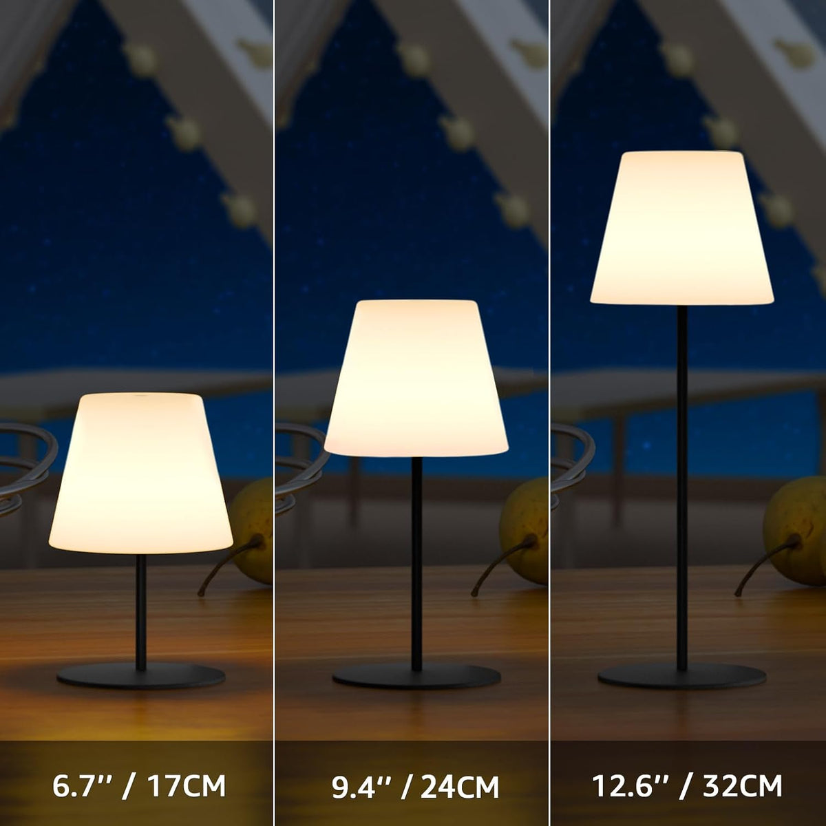 uuffoo 2 Pcs Mini Touch Shower Lamps Waterproof with 2-Step Warm White