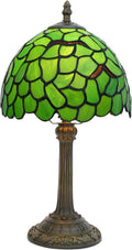 Tiffany Lamp Stained Glass Table Lamp Christmas Green Leaf Small Bedside Lamps Living Room Dining Room Office Decoration Desk Lamp Home Decoration Creative Gift