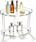 2 Tier Acrylic Bathroom Counter Organizer Corner Storage Shelf Vanity Trays