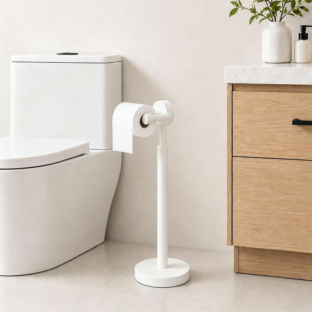 YUMORE Free Standing Toilet Paper Holder Stand Heavy Weighted Base