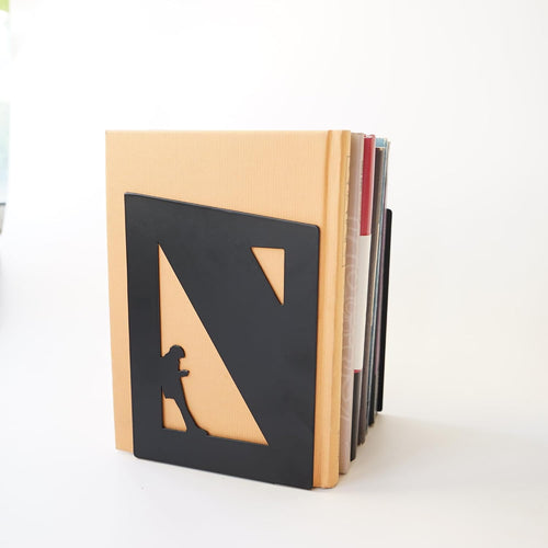 1 Pair 2pcs Reading Couple Metal Black Book Ends to Hold Books, Book Ends for Home Decorative