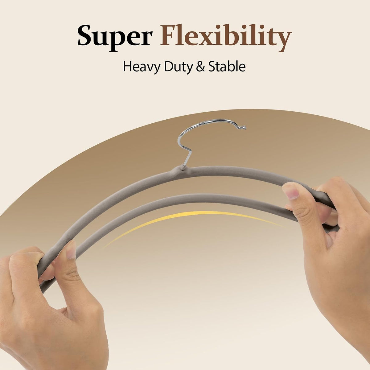 Velvet Felt Pants Hangers 30 Pack, with Cascading Hooks (Gray)