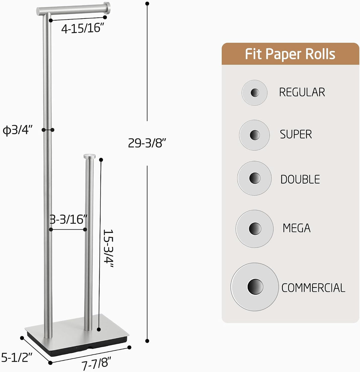 KES Freestanding Toilet Paper Holder Stand with Reserve