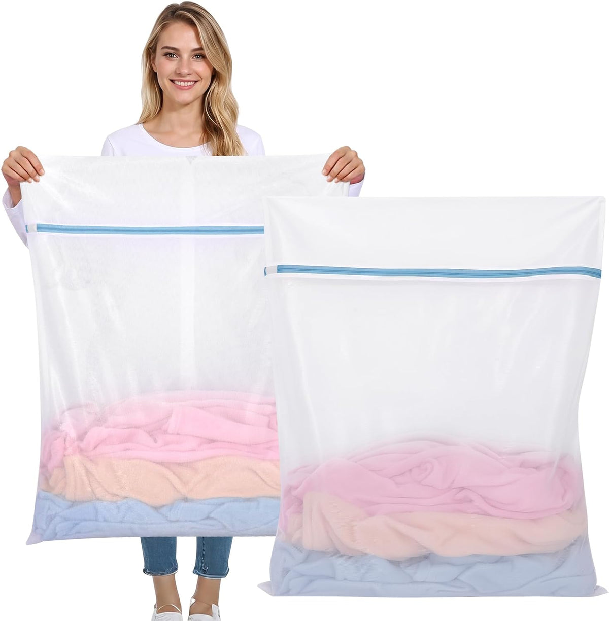 2 Pack XXX-Large Mesh Laundry Bags for Delicates, Fine Mesh 35 x 43 Inches