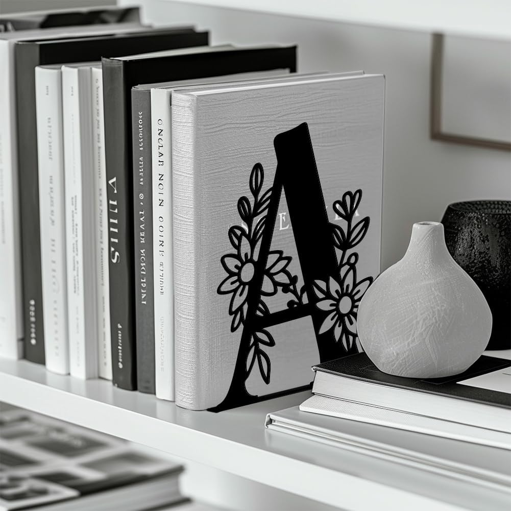 Peacoblue 5.3"x4.3"x7.1" Metal Bookends, Heavy Duty Book Ends for Shelves