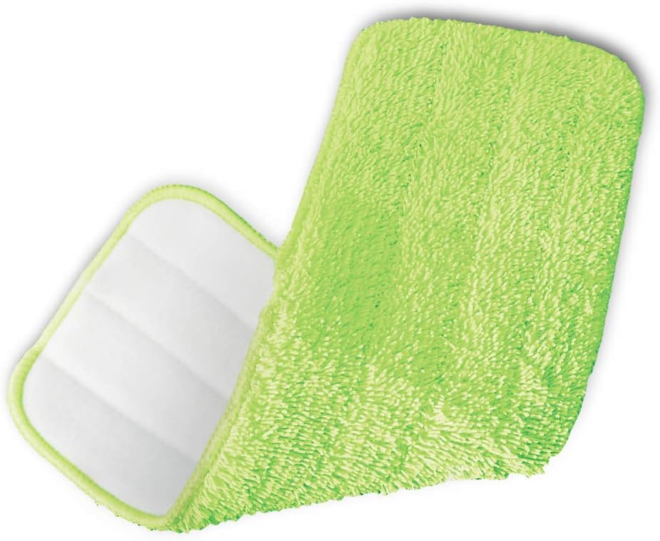 York Flat Spray Mop Reusable Microfiber Drying, Down Washing Function Pad Refill For Dry Or Wet Easy-To-Attach, Machine Washable Floor Cleaning In Size 42.5 14.5 Cm Pack Of 1 Green