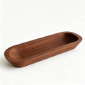Long Wood Dough Bowl 15.7 x 5.67 x 1.9in Hand Carved Wooden Dough Bowls for Decor Wood Dough Bowls Decorative Wooden Dough Fruits Bowl for Table Centerpiece(brown)