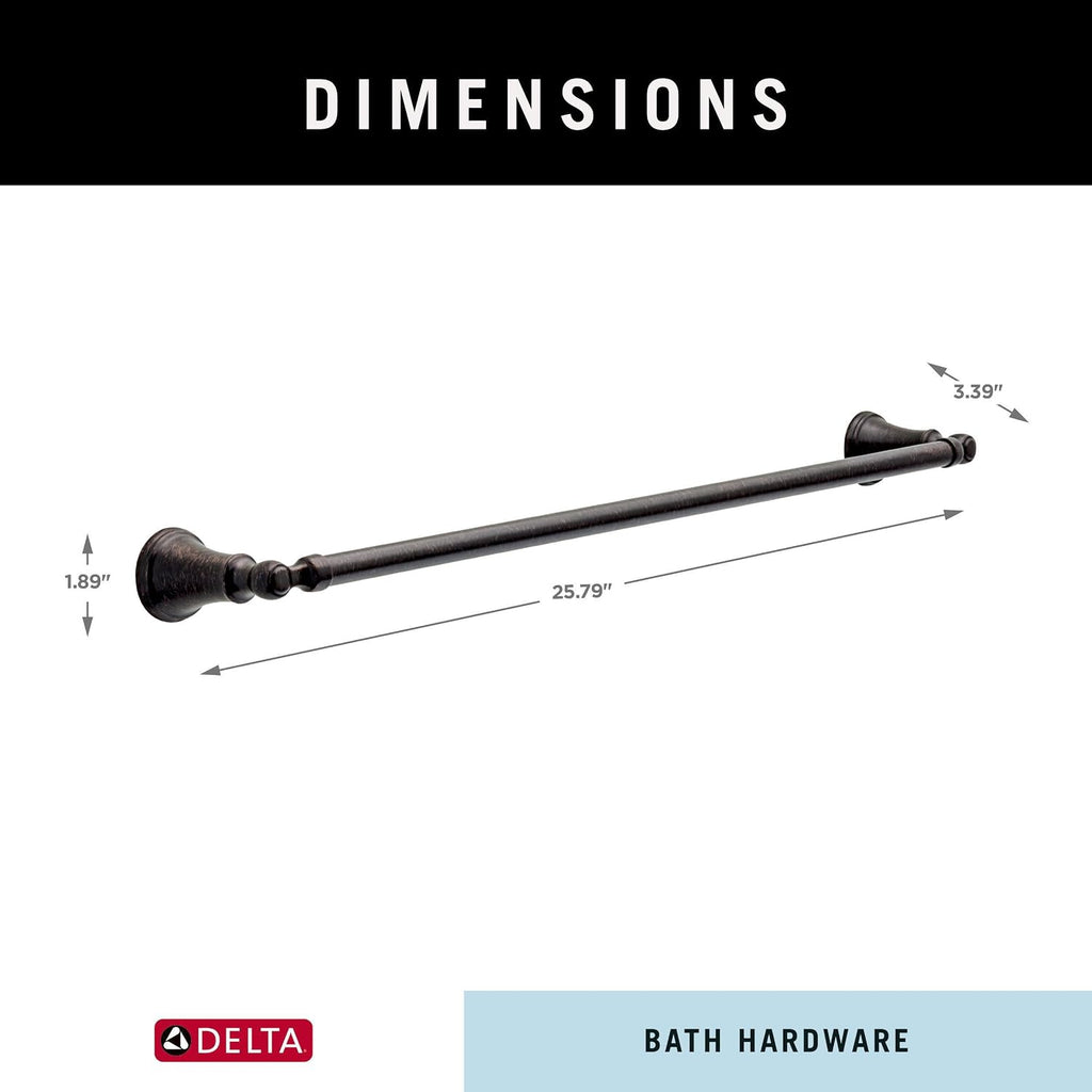 DELTA FAUCET Rubber Limited 73224-RB Woodhurst 24 in. Wall Mount Towel Bar Bath Hardware Accessory in Venetian Bronze